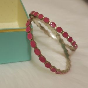 Set of pink enamel bracelets